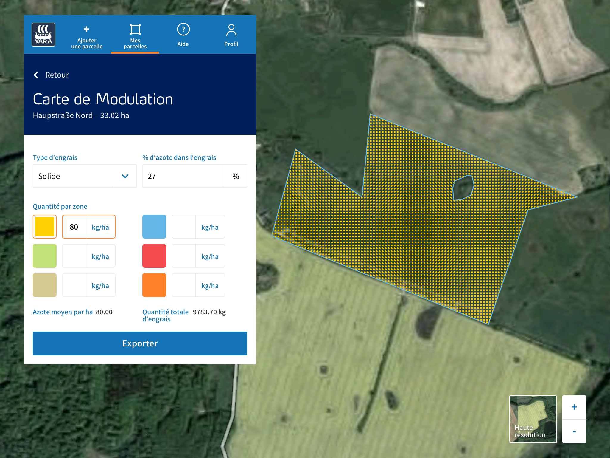 at.farm – Applikationskarte mit Zoneneinteilung