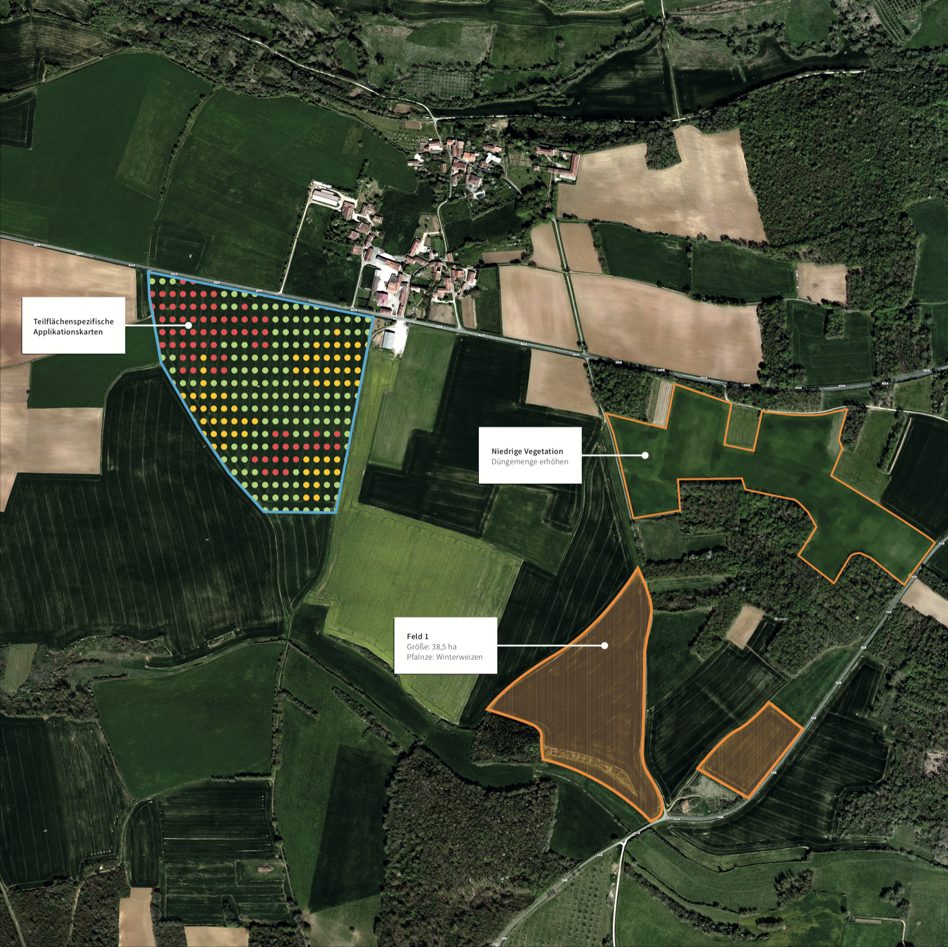 at.farm – Satellitenkarte mit Feldzonen