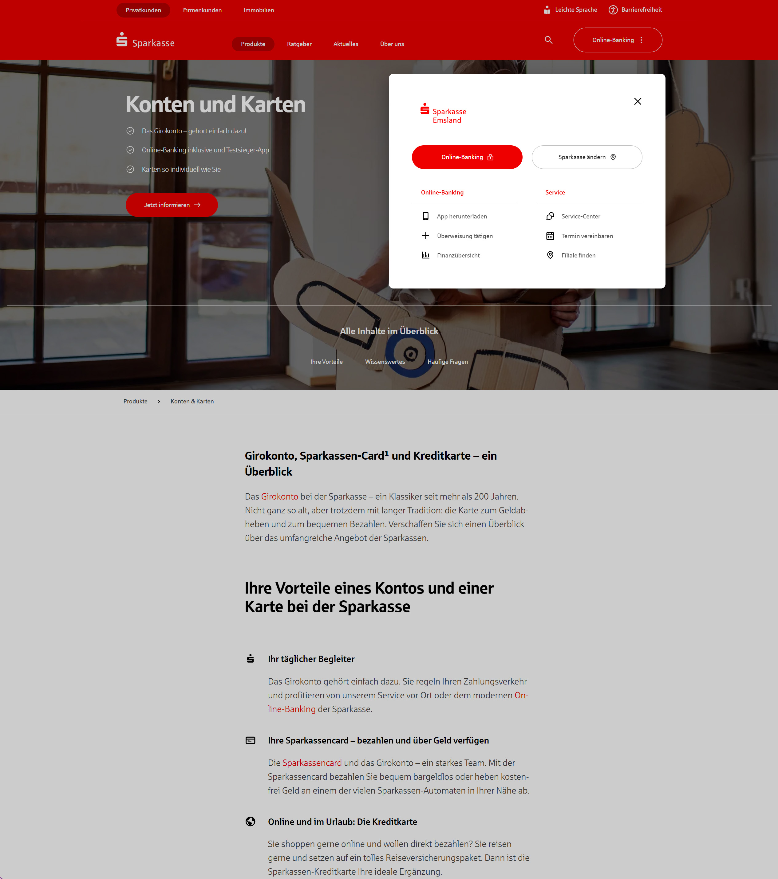 Sparkasse.de – Online-Banking Desktop